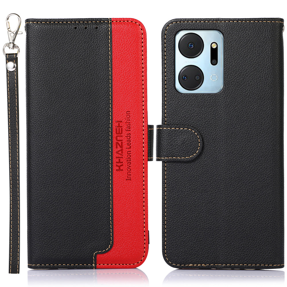 KHAZNEH For Honor X7a 5G Anti-Scratch Litchi Texture Leather Phone Case RFID Blocking Stand Wallet Protective Phone Cover KHAZNEH For Honor X7a 5G Anti-Scratch Litchi Texture Leather Phone Case RFID Blocking Stand Wallet Protective Phone Cover